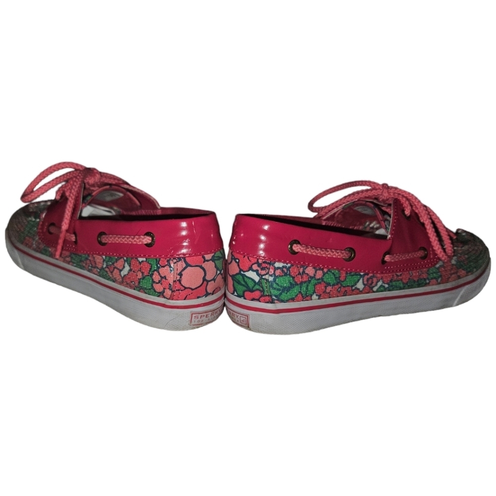 Sperry Top-Sider Lace Up Floral Sequin Boat Shoes - Picture 3 of 5
